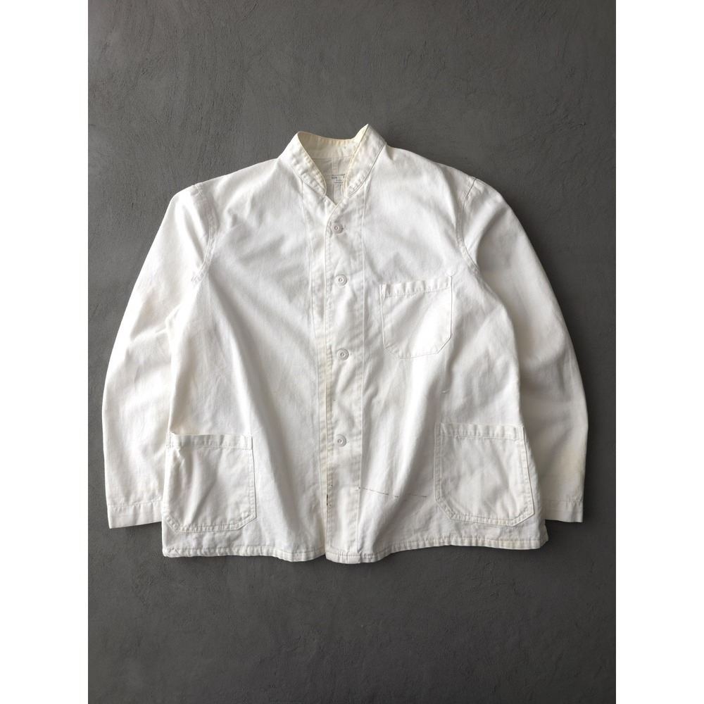 Vintage 1950s American Brand White Cotton Chore Jacket Workwear 46
